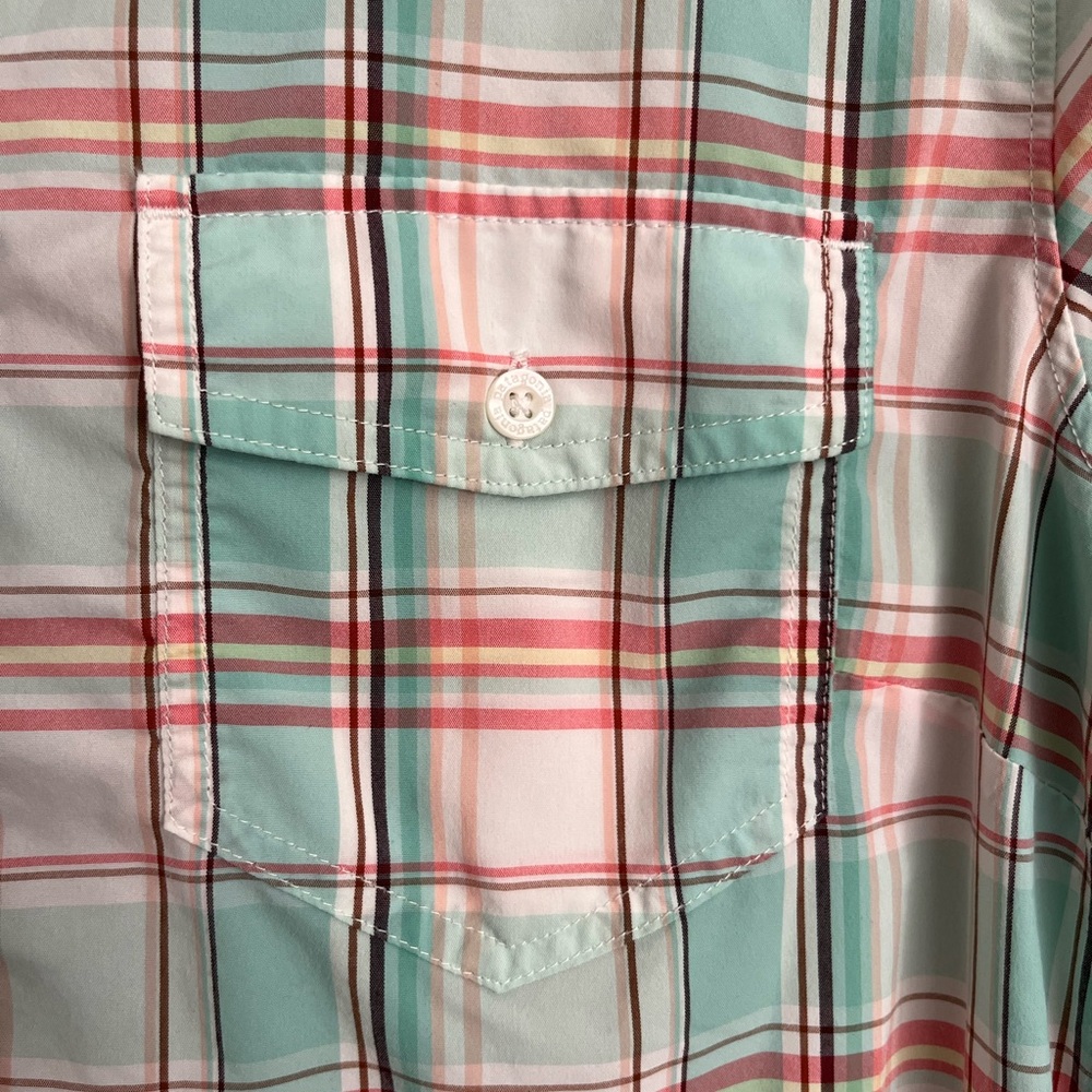 Patagonia Nylon/Polyester Long Sleeve Button Shirt Women’s Sz 10 Green Plaid - Picture 4 of 8